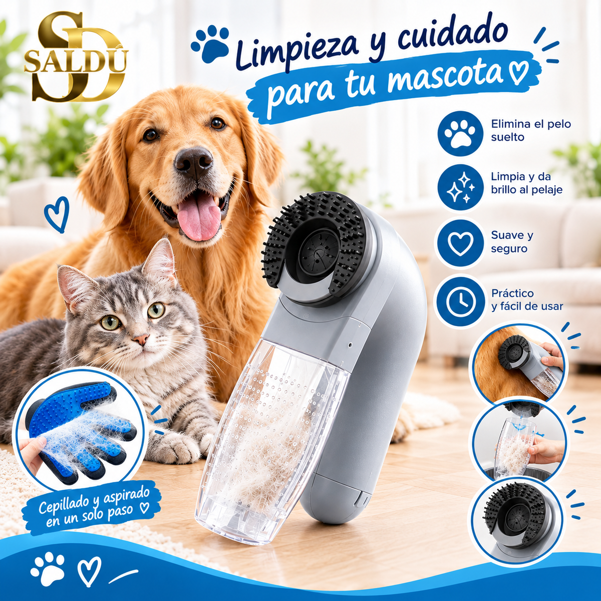 Aspiradora Recogedor De Pelo Mascota